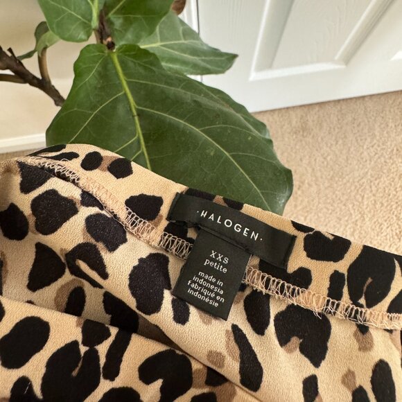 Halogen Leopard Print Elastic Pull On Midi Skirt XXS - Picture 8 of 9